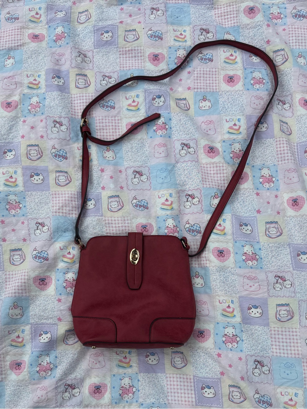 Women's Burgundy Crossbody Bag - Classic Everyday Shoulder Bag